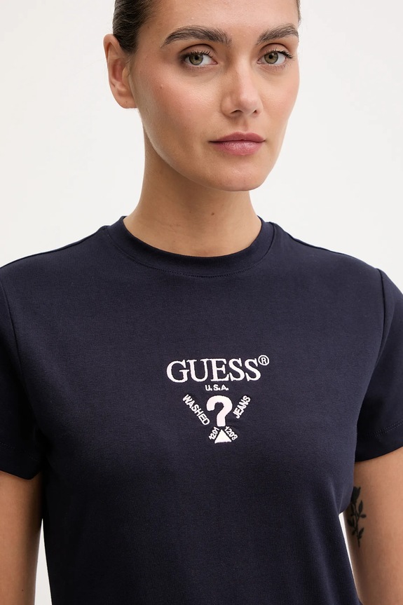 Tričko Guess COLETTE tmavomodrá V4YI21.KCDH1