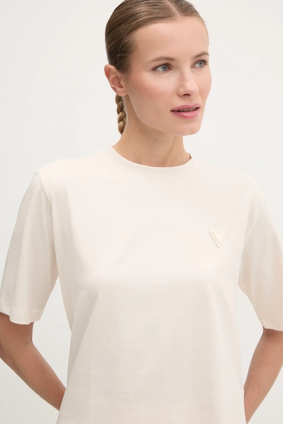Хлопковая футболка Guess бежевый V4BI21.I3Z14