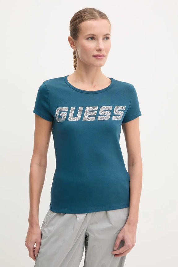 Guess t-shirt KIARA turkusowy V4BI16.KCIV1