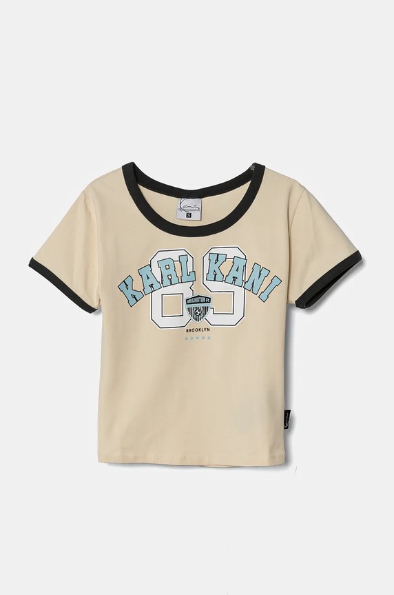 Karl Kani t-shirt in cotone per bambini regolare beige 61300019