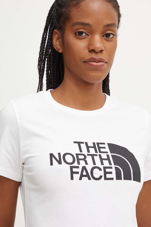 The North Face tricou din bumbac Easy Tee alb NF0A8A6DFN41