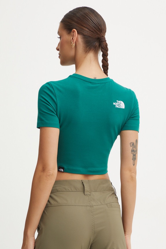 Odzież The North Face t-shirt Crop S/S Tee NF0A55AONL11 zielony