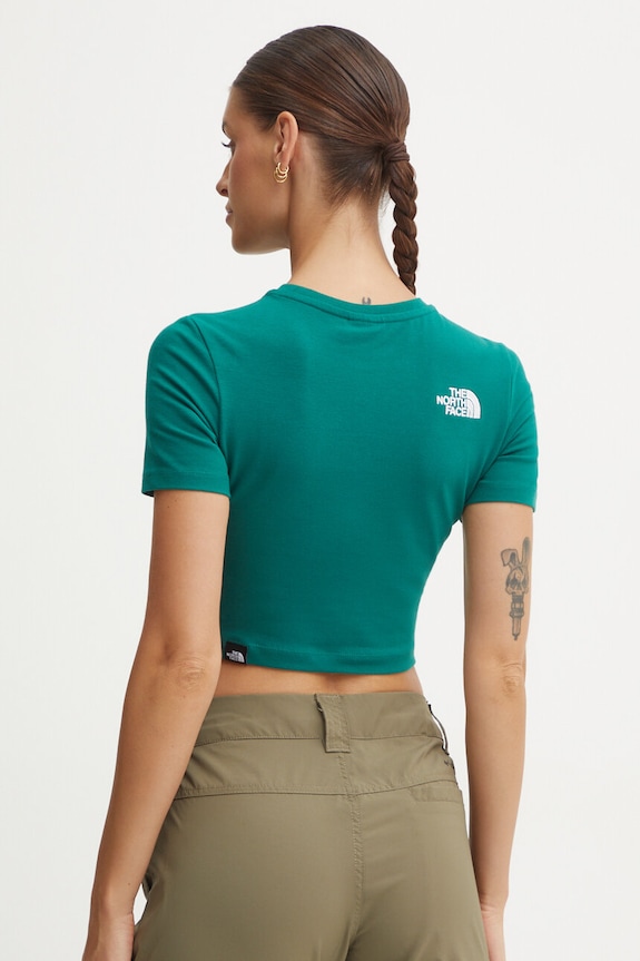 Odzież The North Face t-shirt Crop S/S Tee NF0A55AONL11 zielony