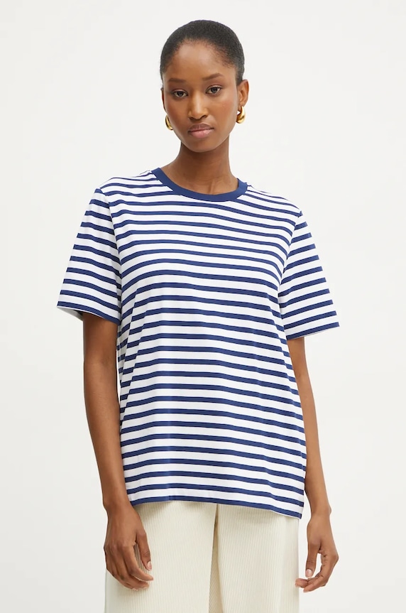 BOSS tricou din bumbac curele albastru 50457258