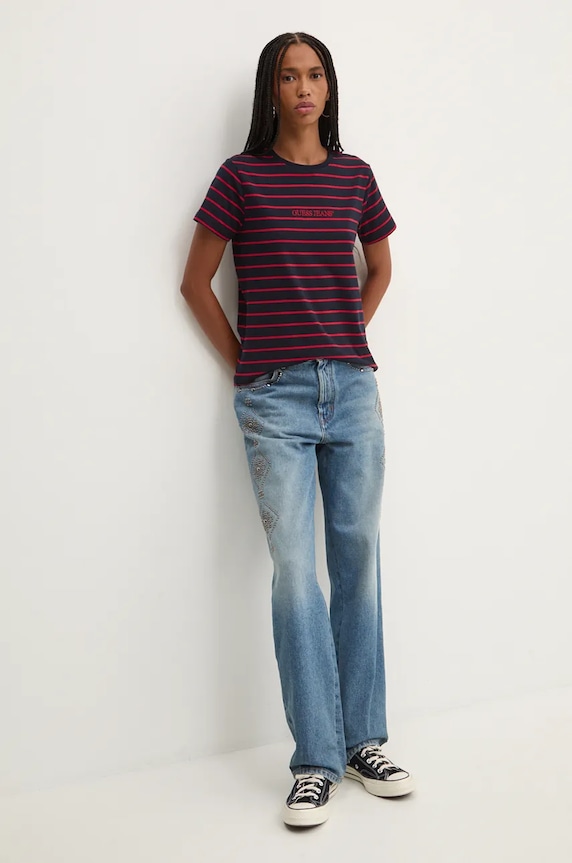 Guess Jeans t-shirt W4BI53.KCIE1 granatowy AW25