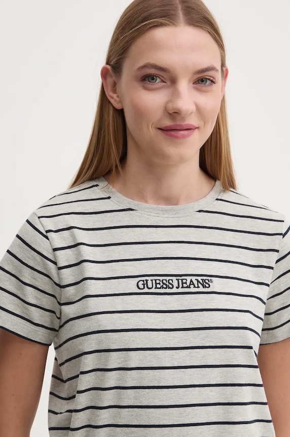 Tričko Guess Jeans regular sivá W4BI53.KCIE1