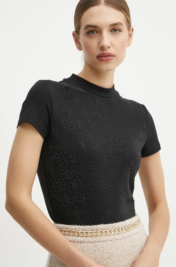 Guess tricou imprimeu negru W4BI26.J1314