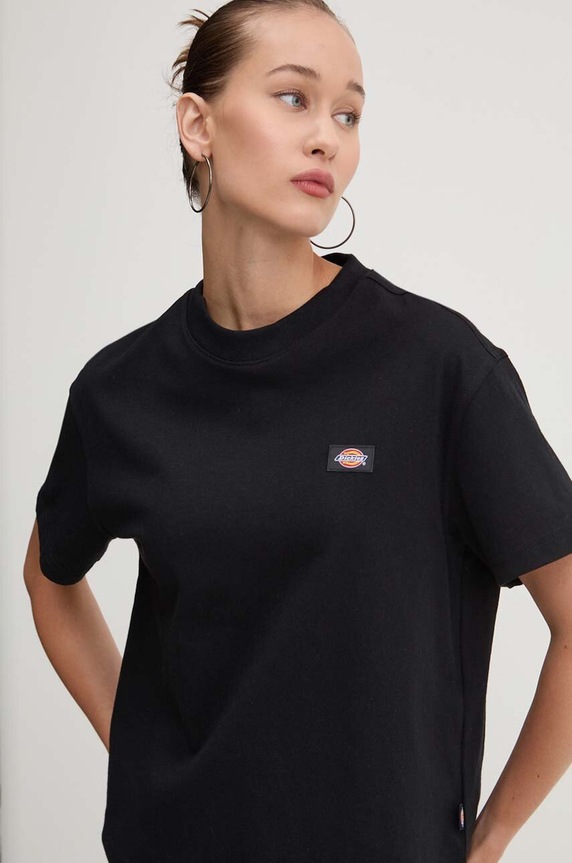 Bavlněné tričko Dickies OAKPORT kulatý černá DK0A4Y8L