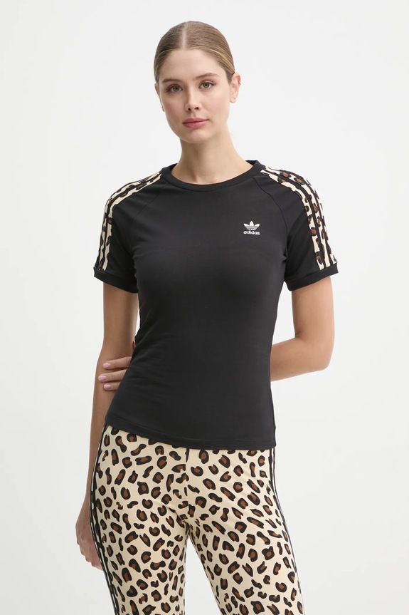 adidas Originals t-shirt Leopard 3S Tee regular czarny IW8478