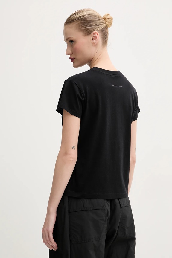 Ρούχα Βαμβακερό μπλουζάκι MM6 Maison Margiela S52GC0327.S24312 μαύρο