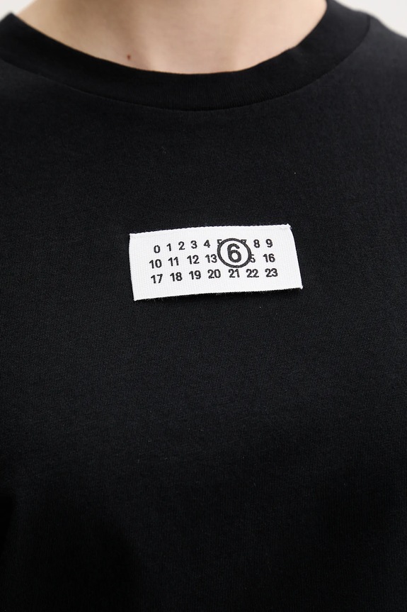 Βαμβακερό μπλουζάκι MM6 Maison Margiela S52GC0327.S24312 μαύρο