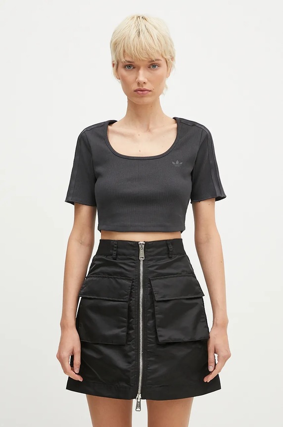adidas Originals t-shirt Femme Galore Baby Tee gładkie czarny JN3013