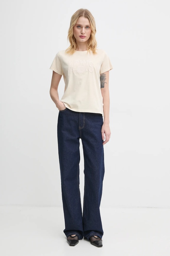 Levi's pamut póló A8804 bézs SS25