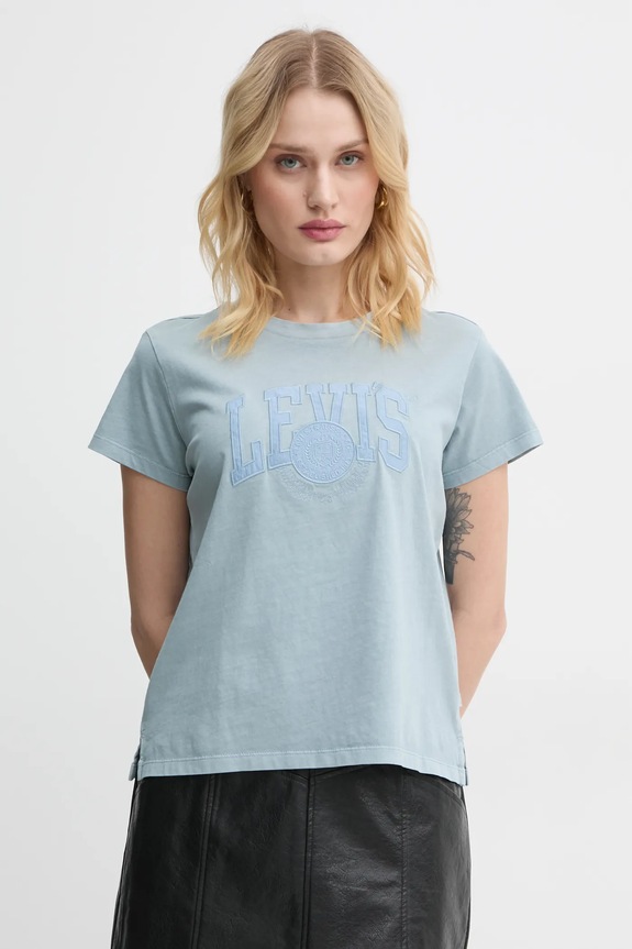 Levi's pamut póló pamut kék A8804