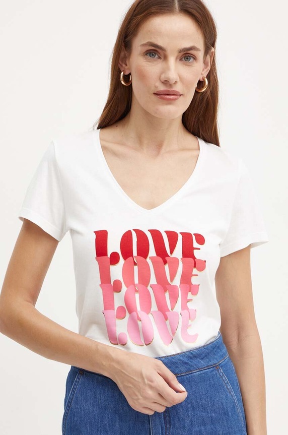 Majica kratkih rukava Morgan DAMOUR print bijela DAMOUR