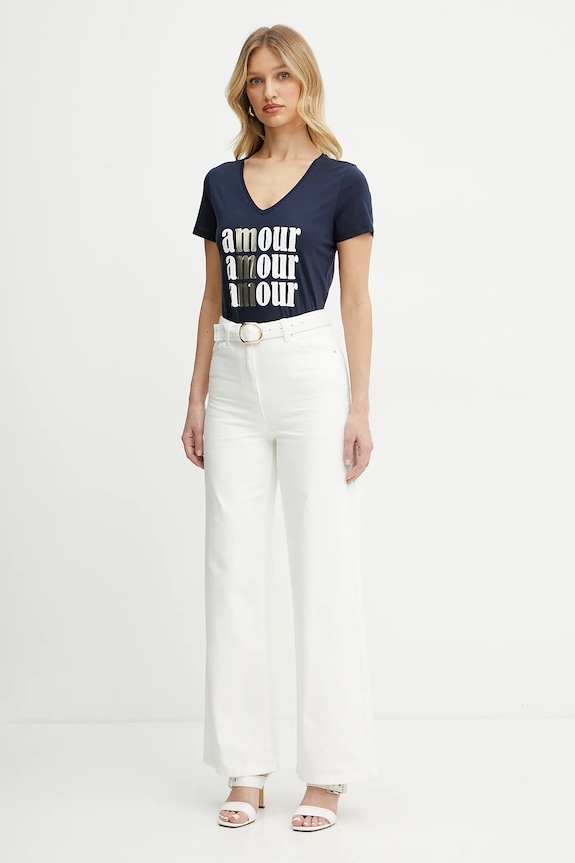 Morgan tricou DAMOUR DAMOUR bleumarin SS25