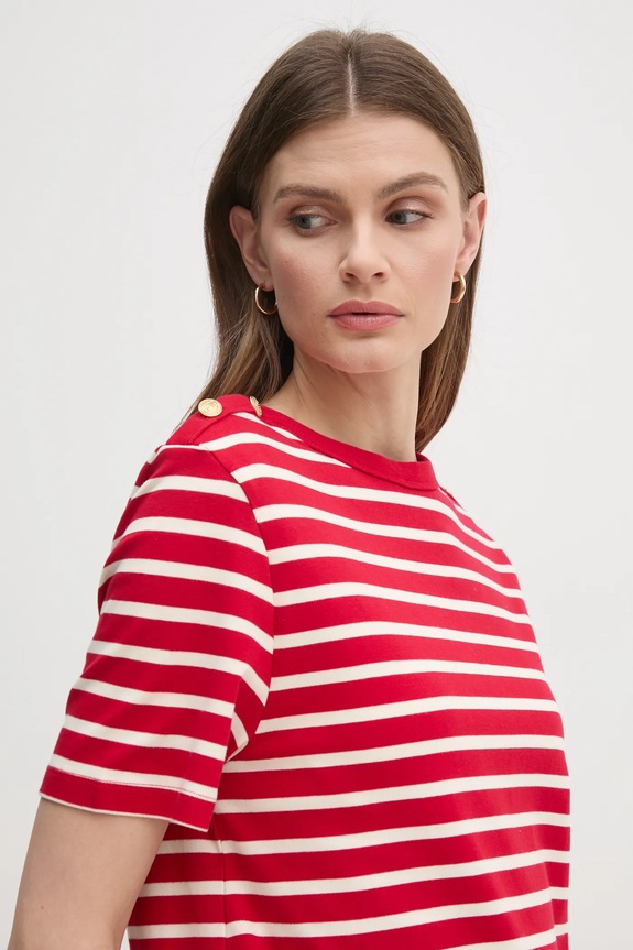 Tommy Hilfiger t-shirt bawełniany czerwony WW0WW42907