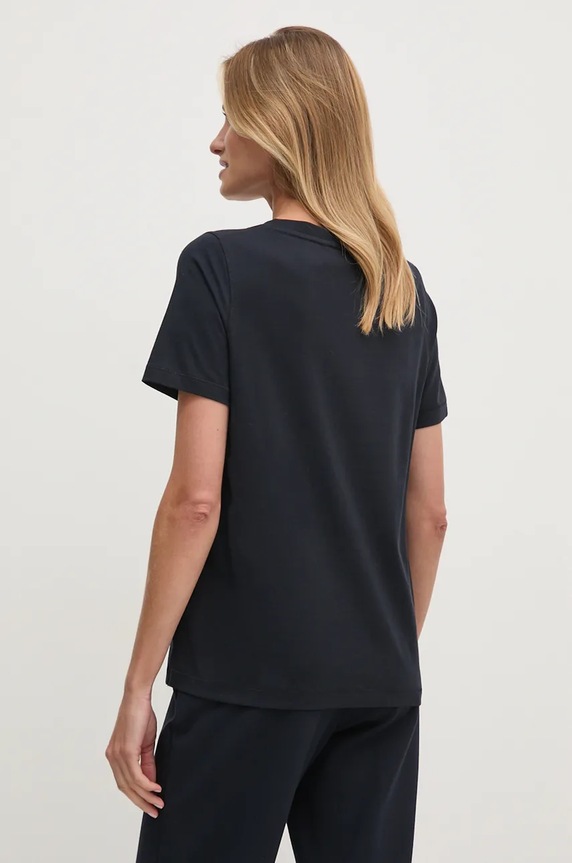 Βαμβακερό μπλουζάκι Tommy Hilfiger WW0WW44177 σκούρο μπλε SS25