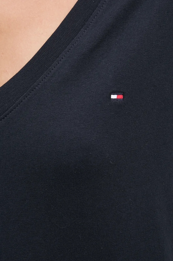 Βαμβακερό μπλουζάκι Tommy Hilfiger σκούρο μπλε WW0WW44177