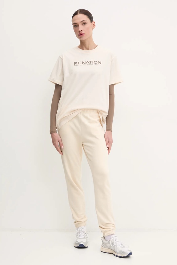 Bavlněné tričko P.E Nation Aero SS Tee 243T329 béžová AW24