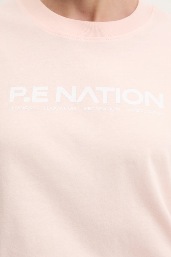 Βαμβακερό μπλουζάκι P.E Nation Aero SS Tee ροζ 243T329