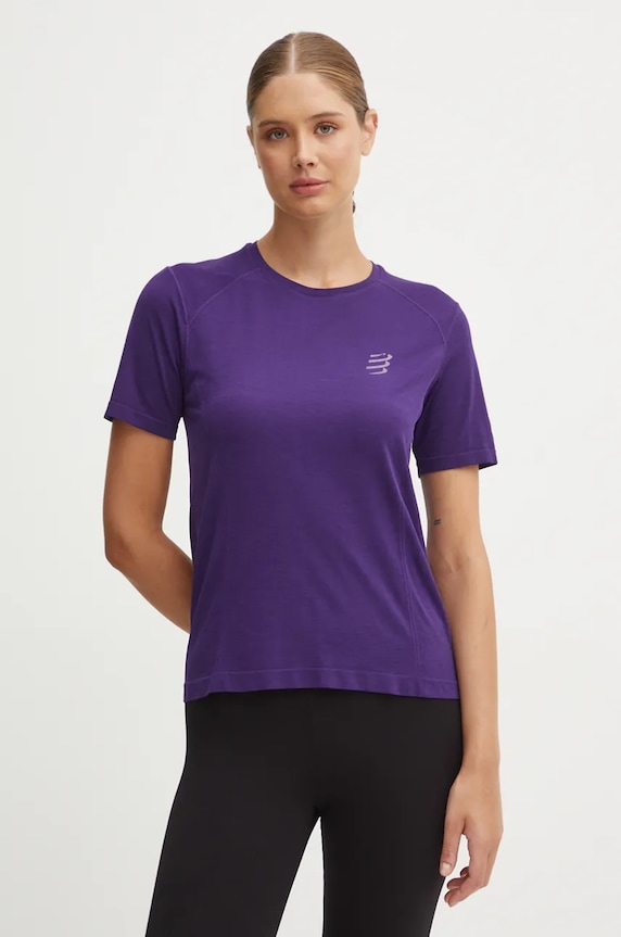 Bežecké tričko Compressport Performance regular fialová ATSW493