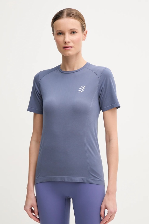 Bežecké tričko Compressport Performance regular modrá ATSW493