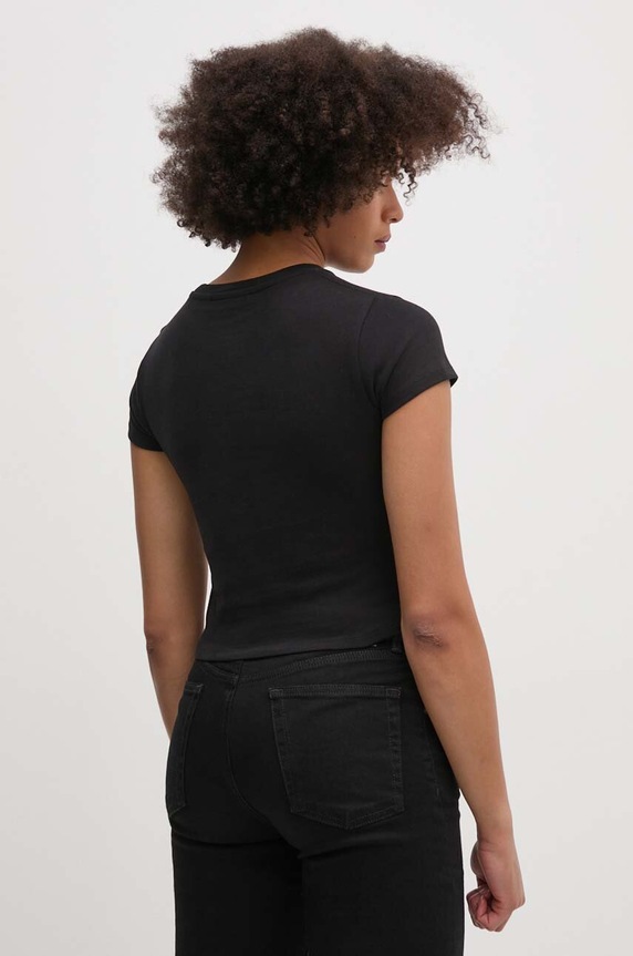 Oblečenie Bavlnené tričko Calvin Klein Jeans J20J224654 čierna