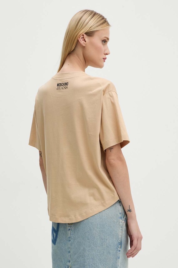 Oblečení Bavlněné tričko Moschino Jeans 0701.8733 béžová