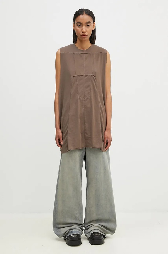 Rick Owens cotton top Luxor plain gray DS02D2111.RNP