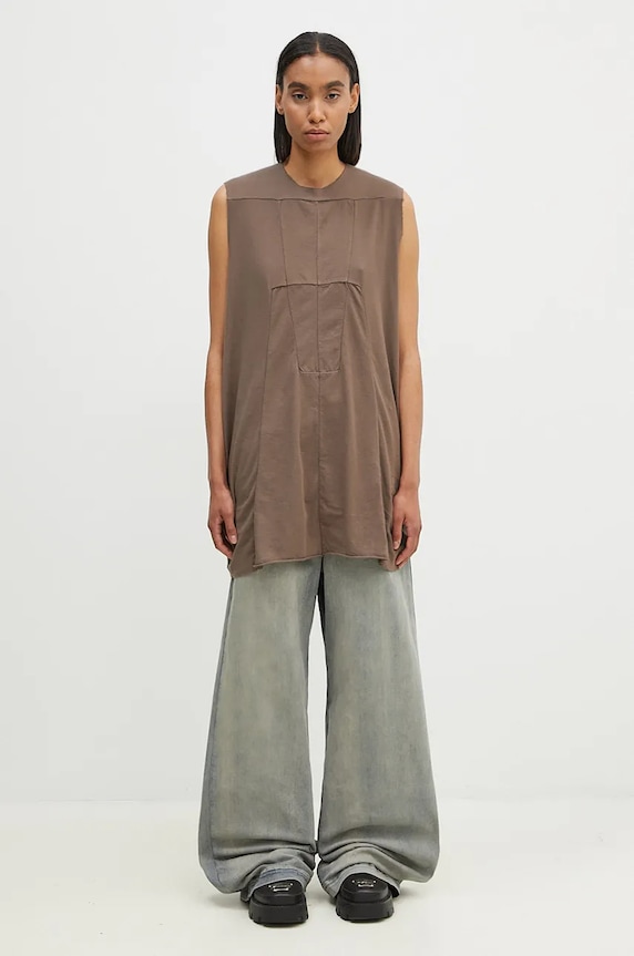 Rick Owens cotton top Luxor plain gray DS02D2111.RNP