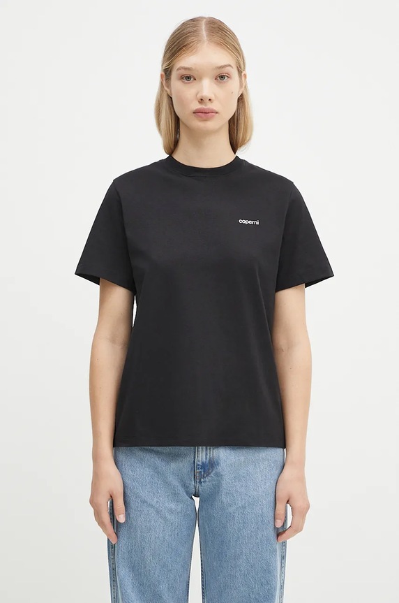 Coperni t-shirt bawełniany Logo Boxy nadruk czarny COPJS03504
