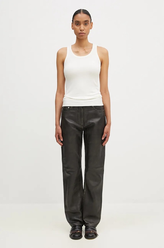 Top Coperni Rib Logo Tank Top COPJS12F5006 béžová