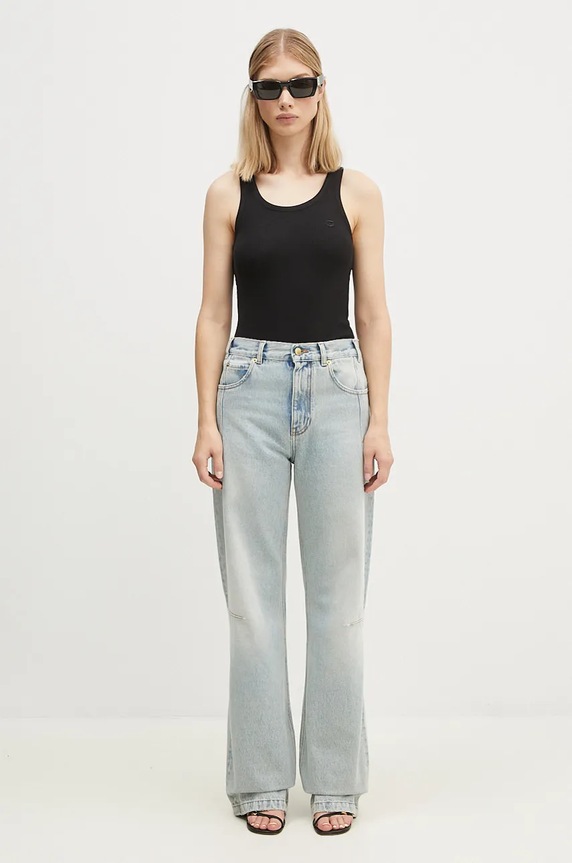 Top Coperni Rib Logo Tank Top COPJS12F5006 čierna