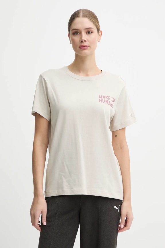 Ρούχα Βαμβακερό μπλουζάκι Champion 117497 μπεζ