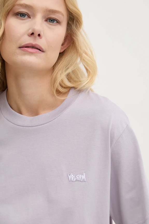 Volcom t-shirt bawełniany fioletowy B3532409