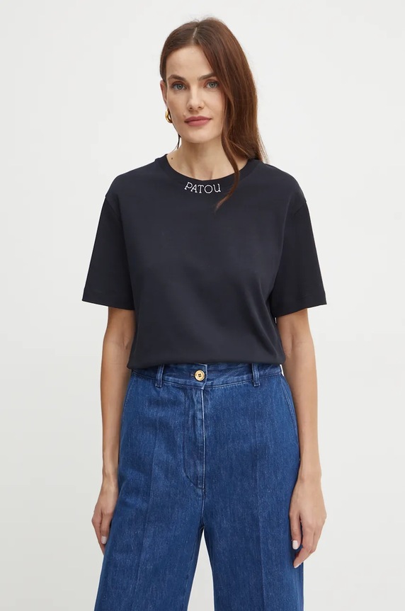 Βαμβακερό μπλουζάκι Patou μαύρο JE1259990