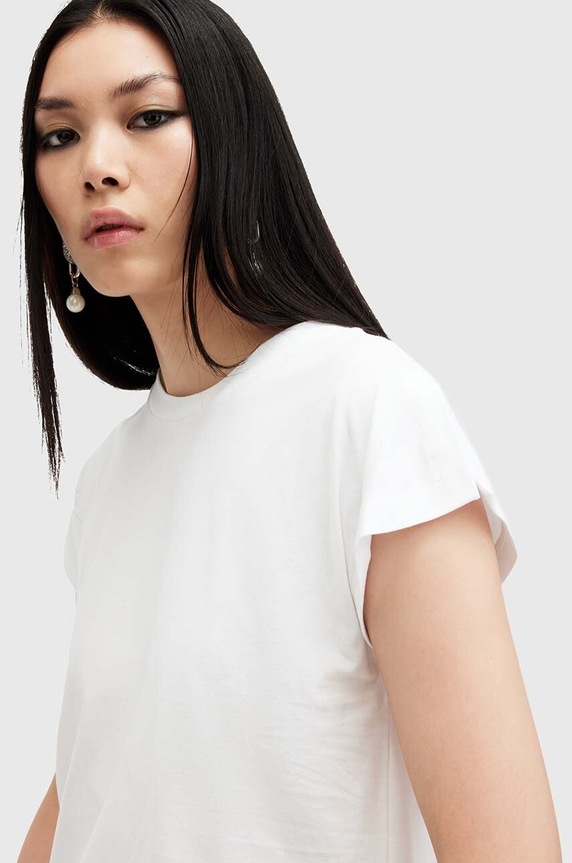 AllSaints tricou din bumbac RUE TEE W185JB alb AW24