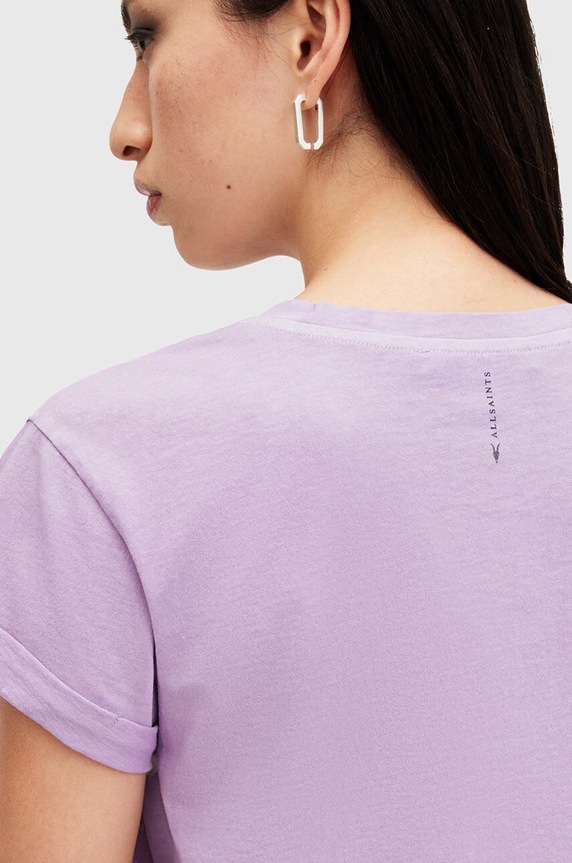 Odzież AllSaints t-shirt bawełniany ANNA W191JB fioletowy