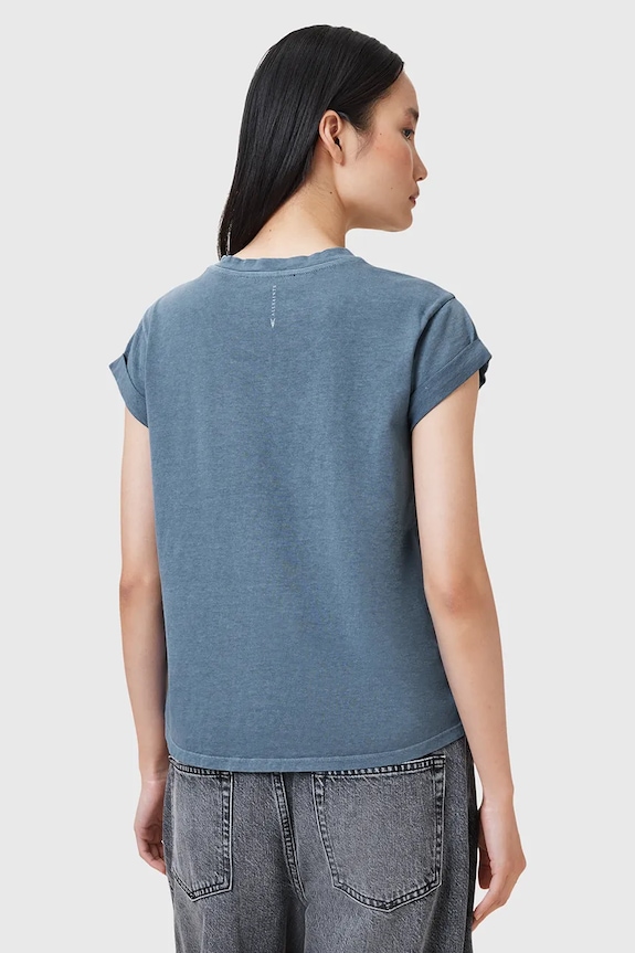 Oblačila Bombažna kratka majica AllSaints ANNA W191JB modra