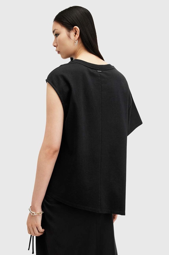 AllSaints t-shirt bawełniany ONYX TWIST czarny W193JB