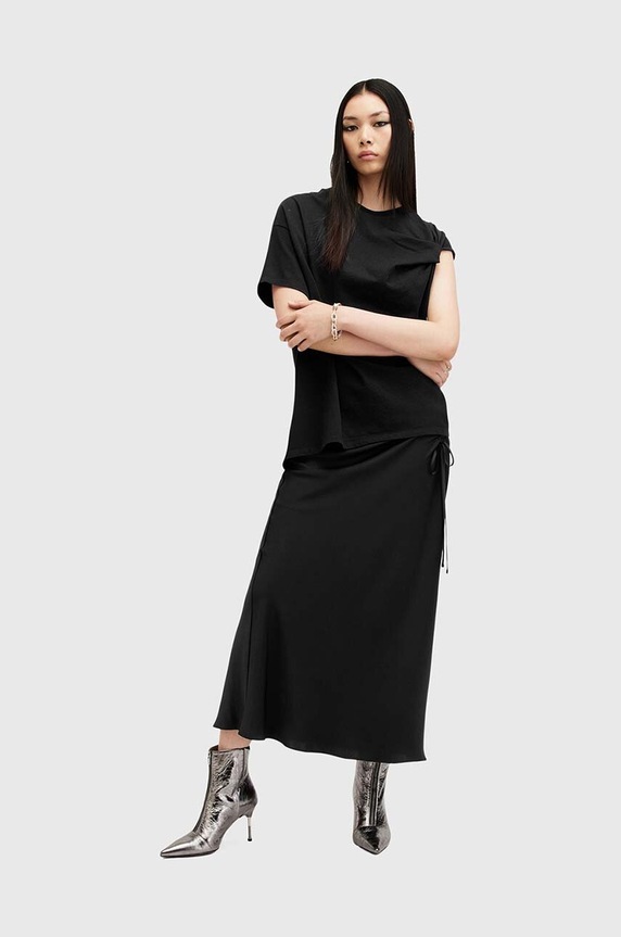 AllSaints t-shirt bawełniany ONYX TWIST W193JB czarny