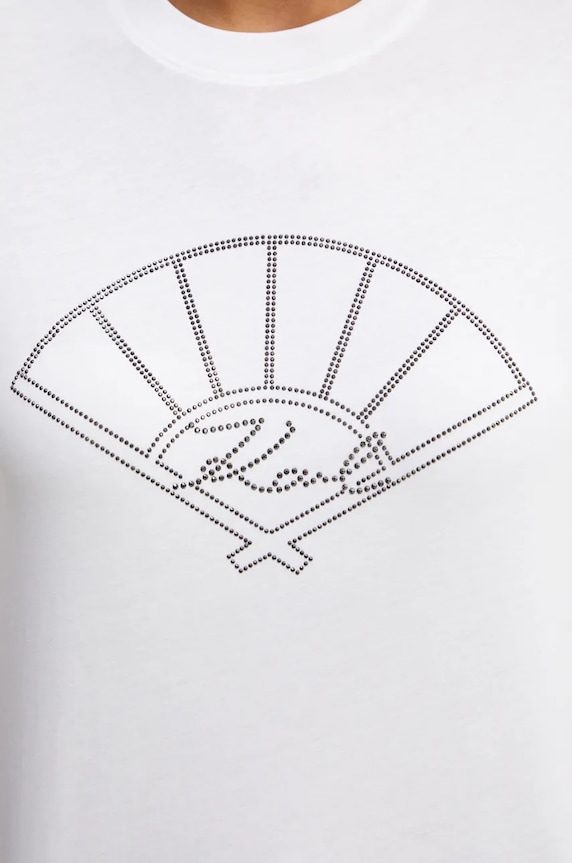 Karl Lagerfeld t-shirt bawełniany 246W1702 biały