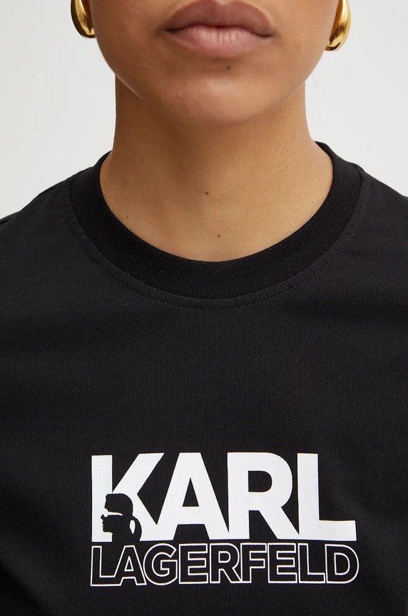 Karl Lagerfeld tricou din bumbac 24WW1703 negru