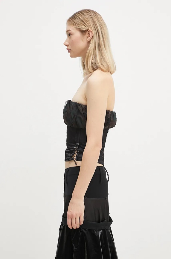 Top Andersson Bell Isla Shirred Crop Bustier atb1190w černá AW24