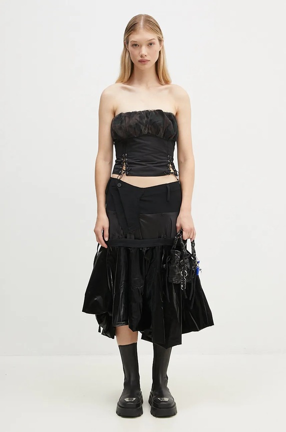 Top Andersson Bell Isla Shirred Crop Bustier atb1190w černá