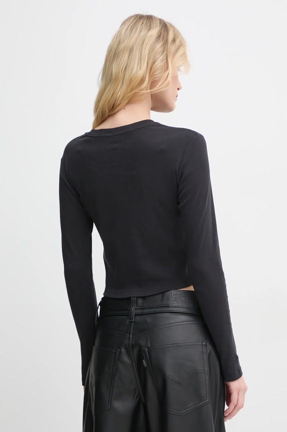 Ρούχα Βαμβακερή μπλούζα με μακριά μανίκια Levi's A8796 μαύρο