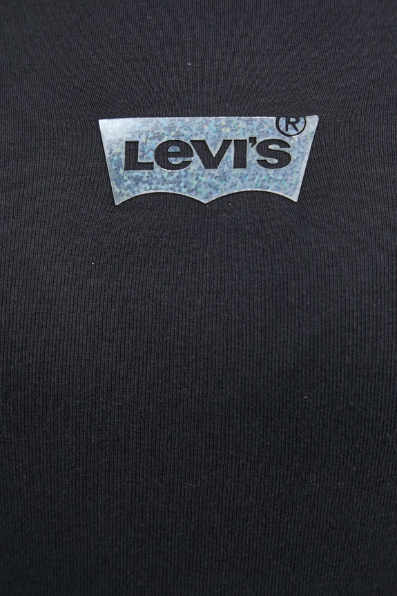 Βαμβακερή μπλούζα με μακριά μανίκια Levi's μαύρο A8796