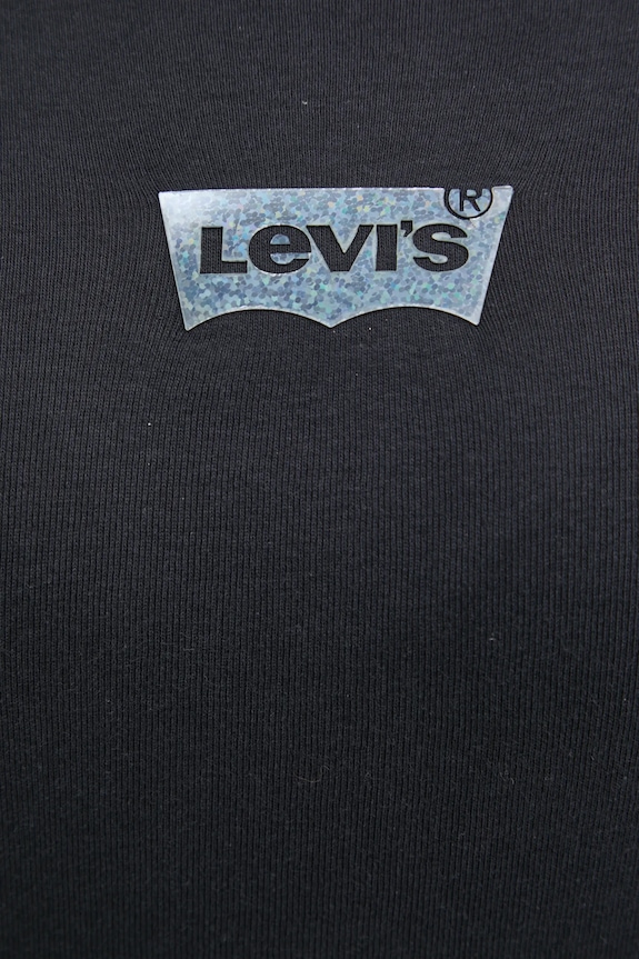 Βαμβακερή μπλούζα με μακριά μανίκια Levi's μαύρο A8796