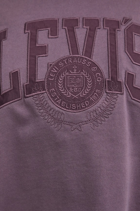 Bavlněné tričko s dlouhým rukávem Levi's A9418 fialová